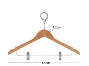 <span class=keywords><strong>Cintre</strong></span> de sécurité en bois naturel anti-vol, <span class=keywords><strong>cintre</strong></span> d'hôtel avec pinces - Product Image 2