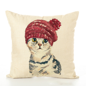 Schöne Katze dekorative Wurf Baumwolle Leinen Kissen bezug Kissen bezug für Sofa Schlafzimmer Auto - Product Image 3