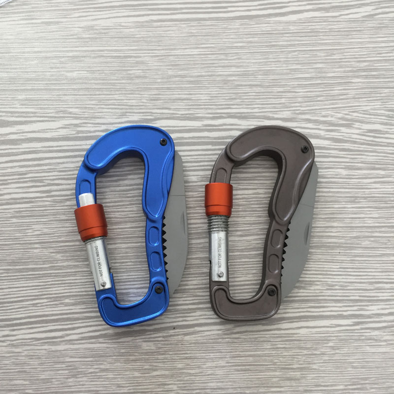 Наружный походный замок-карабин с титановой пилой и ножом