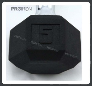 Crossfit Gym Equipo basic rubber gum coated Hexagonal Dumbbell - Product Image 2