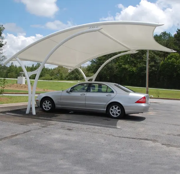 Estructura de acero para aparcamiento de coche, cubierta, estructura de membrana extensible