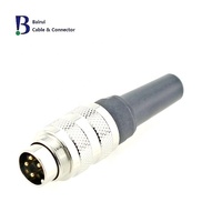 Connecteur DIN M16 circulaire mâle à 5 broches, montage sur câble, étanche IP67, contacts en laiton plaqué or, 6A 250V AC/DC, automatisation industrielle