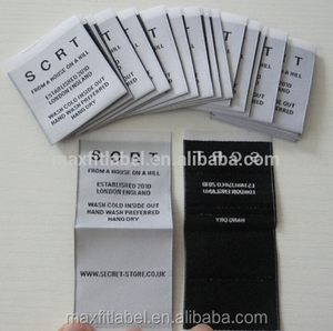 Trang Phục Gấp Đầu Cắt Thẳng Logo Thương Hiệu Riêng Bộ Quần Áo Cổ Vải 100% Polyester Nhãn Quần Áo Nhãn Dệt - Product Image 5