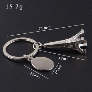 Portachiavi in Metallo 3D <span class=keywords><strong>Torre</strong></span> <span class=keywords><strong>Eiffel</strong></span> Francese con Logo Personalizzato, Portachiavi Promozionale alla Moda e Moschettone Souvenir Regalo - Product Image 6