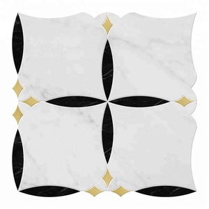 Trendy Simple Pattern Floor Marble Tile Mosaic Waterjet