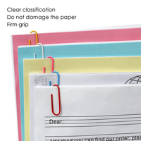 Foska - 150 Clips de Papel Metálicos de Colores para Oficina y Escuela, con Empaque en Tambor de PP