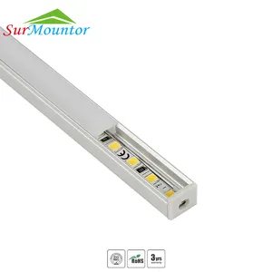 Ramping 10Mm Profil LED Aluminium untuk Lampu Strip LED PCB 6Mm