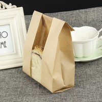 Blanc Sac en Papier de Boulangerie Pain emballage papier Sac Personnalisé Imprimé En Gros Boulangerie Pain Sac en papier avec fenêtre transparente
