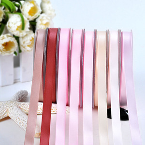 Bán buôn 196 Màu sắc rắn vải polyester đỏ satin Ribbon - Product Image 1