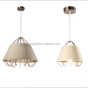 Moderne vintage roman triangle ombre cage lustre <span class=keywords><strong>noir</strong></span>/blanc tissu pendentif lampe pour restaurant décoration - Product Image 2