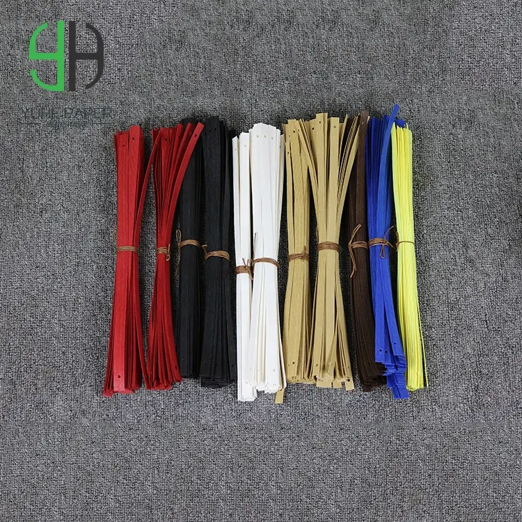 Factory price paper handle rope red paper strap cord handles with holes for paper bag
