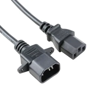 10A 250v H05vv F 0.75mm2 IEC Male C14 to IEC Female C13 Power Extension Adapter Cable