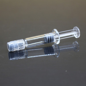 Cosmetic Glass Injection Bottle 1ml for Essential clear glass syringe tube with luer or luer lock or needle