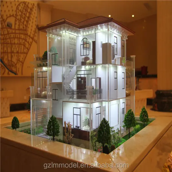 Modelos de escala arquitectónica en miniatura de iluminación para el diseño Interior del hogar