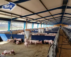 Proyecto llave en mano Casa de granja de cerdos de construcción moderna prefabricada de acero de bajo coste