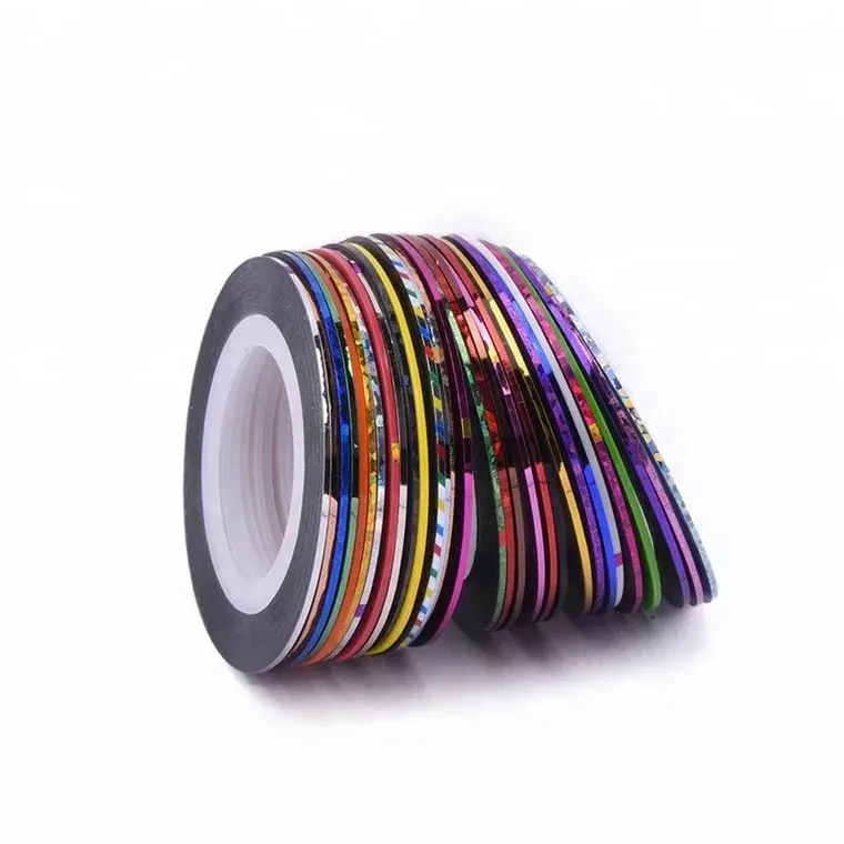 Fashional nail art 3d decoration line 1mm 2mm 3mm 52 colors adhesive nail art striping tape eco-friendly nail tape