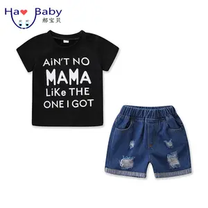 Hao Baby European And American Summer Boys And Girls Clothing Sets Children Jeans Denim Shorts Suit