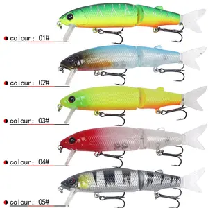 Wholesale Plastic Baits Floating Fishing Lure 11.3cm 13.7g Two Sections With Soft Tail Minnow Plastic Suspend Lure