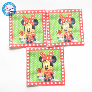 Personnages de dessins animés Minnie thème <span class=keywords><strong>joyeux</strong></span> <span class=keywords><strong>anniversaire</strong></span> fête fournitures <span class=keywords><strong>papier</strong></span> tissu serviettes favorise 33*33 cm fête serviettes <span class=keywords><strong>en</strong></span> <span class=keywords><strong>papier</strong></span> - Product Image 4