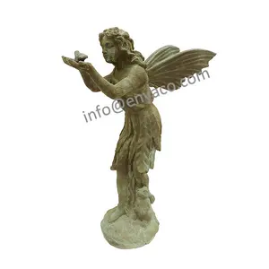 Garden Decoration Wholesale Paired Sitting Standing Antique Garten Large Steel Outdoor Decor Garden Ornaments Iron Fairy Figurines And Statues