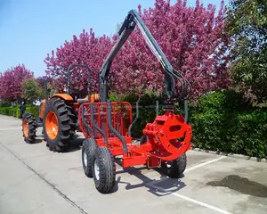 ATV atv remolque con grúa de madera registro de equipos alimentados por tractor