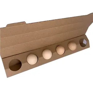 批发 6 包蛋盒容易组装与定制纸套的蛋盒