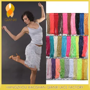 Флуоресцентные цвета нейлоновая бахрома для танцевальной одежды и костюма