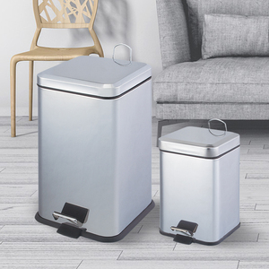 Thép Không Gỉ S/S Hình Vuông Trong Nhà Kim Loại Thùng Rác Thùng Rác Thùng Rác Có Thể Với Bàn Đạp Thực Phẩm Và Nắp - Product Image 2