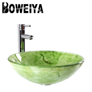 Xitongdong — évier en verre trempé, forme ronde, couleur <span class=keywords><strong>verte</strong></span>, Lavabo masculin, articles hygiéniques, modèles de Lavabo - Product Image 3