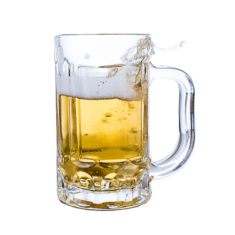 Design custom logo beer glass mug with handlePopular