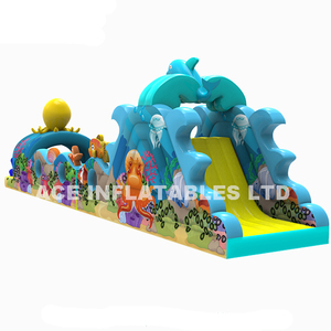 Thiết Kế Mới Dễ Thương Động Vật Chủ Đề Đại Dương Các Chướng Ngại Vật <span class=keywords><strong>Inflatable</strong></span> Sân Chơi Với Trượt Cho Trẻ Em - Product Image 3