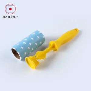 Eco-friendly spazzola polvere attaccare materiale strumento di pulizia dell'animale domestico trasparente lint roller con il supporto nastro pulitore