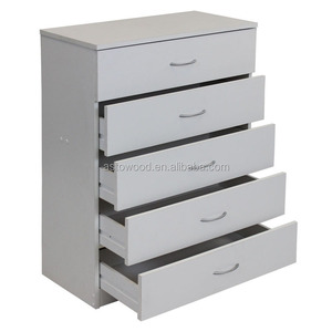 Commode simple en mélamine de 5 tiroirs, commode moderne, couleur imitation bois, bon marché - Product Image 4