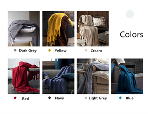 Custom Logo Hot Sale 100% Acrylic Hotel Bed Runner Sofa <strong>Throw</strong> Blankets Travel Blanket <strong>Cable</strong> <strong>Knit</strong> Knitted Blanket - Product Image 4