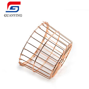Cesta de alambre <span class=keywords><strong>con</strong></span> asas, cesta de almacenamiento de hierro oro rosa, soportes para verduras, cestas de almacenamiento de despensa tejidas para la colada - Product Image 5