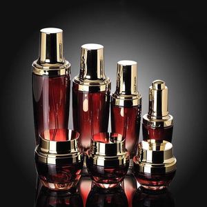 Hot Sale Luxury <strong>Plastic</strong> Imitation Wood-grain Cap Glass Cosmetic <strong>Bottle</strong> and Jar - Product Image 4