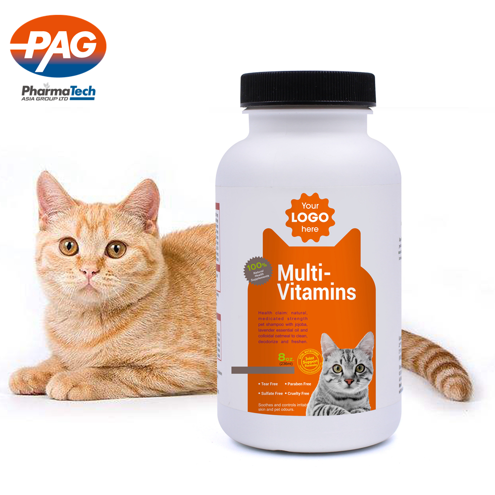 Пищевая добавка для домашних животных, таблетки с мультивитаминами для жевания кошек