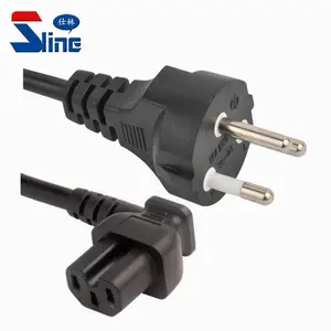 Thailand 3 pin plug to angled IEC 320 C15 power cord cable with TISI certification