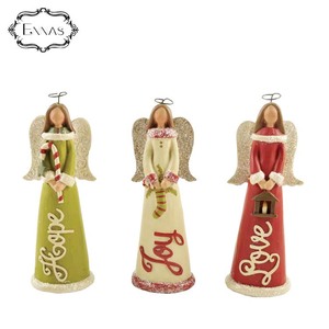 Polyresin enfeites De Natal Do Anjo da PAZ/ALEGRIA/SILENT NIGHT ANJOS - Product Image 4