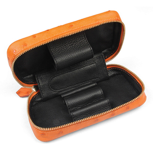 Lujosa Funda de cuero de avestruz para cigarrillos, soporte para bolso de tabaco hecho a mano - Product Image 3