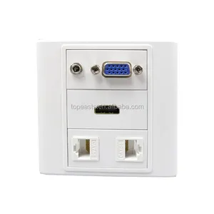 Cavo AV + VGA + 2 porte rj45 piastra combinata per saldatura gratuita 86*86mm