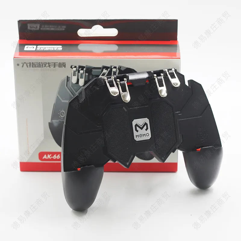 6 fingers controller mobile game triggers controller AK66 Mobile gamepad for Mobile PUBG suit for iOS and Android