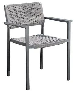 Aluminum frame olifen back weaving without hole patio furniture outdoor dining chair