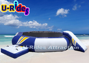 Trampoline flottant en PVC personnalisé de 15 pieds, combo avec toboggan <span class=keywords><strong>gonflable</strong></span>, pour la plage, pour lieu de résidence - Product Image 4