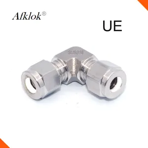 Elbow Joint Pipes Stainless Steel 316 Double Ferrule 1/4" Natural Gas Elbow Pipe Union 90 degrees elbow pipe fittings