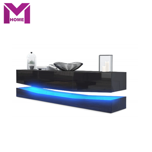 โมเดิร์นไม้ไฟ LED สูงแก้วติดผนังทีวียืนเฟอร์นิเจอร์ - Product Image 2