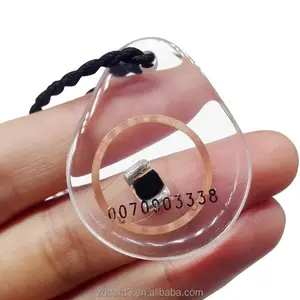 Etiqueta transparente Epoxy RFID 13.56MHz NFC 1024Byte Controle de acesso 1KB Etiqueta chave RFID