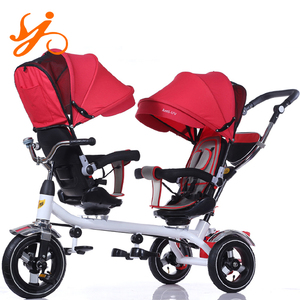 Tricycle pour bébé à deux places / Tricycle en plastique pour enfants / Tricycle <span class=keywords><strong>porte</strong></span>-bébé - Product Image 2