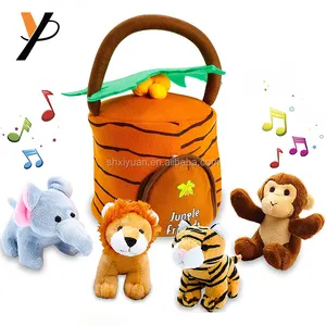 Plush Talking Jungle Animals Toy Set Plays Sounds