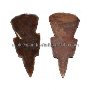 Pointes de flèche en agate polie, pointe d'arroye, 2 pouces, naturelles - Product Image 1